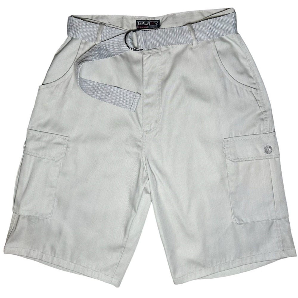 Galaxy By Harvic Men's Gray Cargo Shorts Utility Pockets Cotton Waist 30